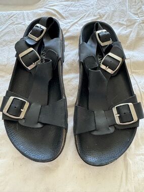 Black Leather Sandals